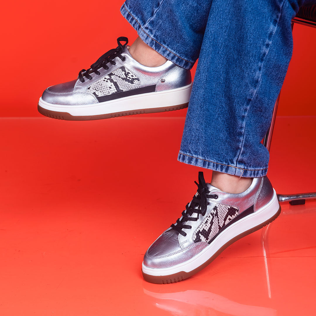 ZAPATILLAS VALENTINA M02 II PLATA PRINT